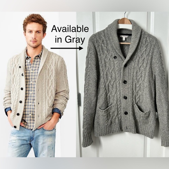 Gap Lambswool Cable Knit Shawl Cardigan - US L - Picture 1 of 14